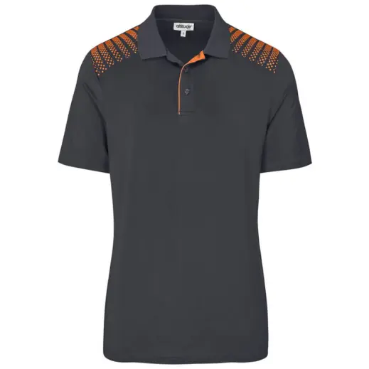 Mens Aerogrid Golf Shirt Orange Front